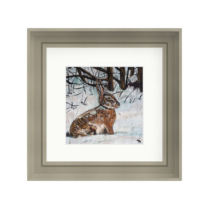 Hare in Snowy Woodland