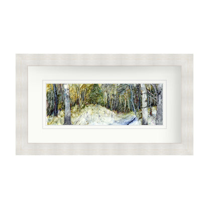 Winter Woodland with Stream in Alcohol Ink