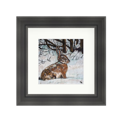 Hare in Snowy Woodland