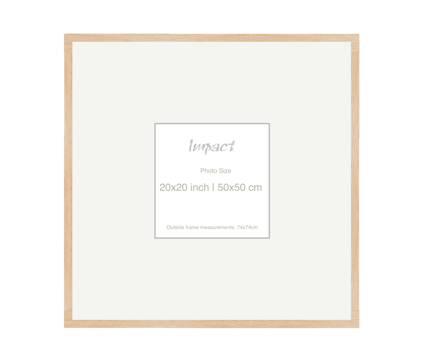 LOFT | 20mm Light Oak Frame - Photo Size (20x20 inch | 50x50 cm)